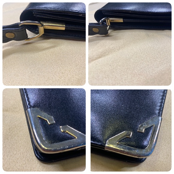 Christian Dior Black Leather Crossbody Bag 
Gold Hardware Clutch /Purse - Picture 14 of 15